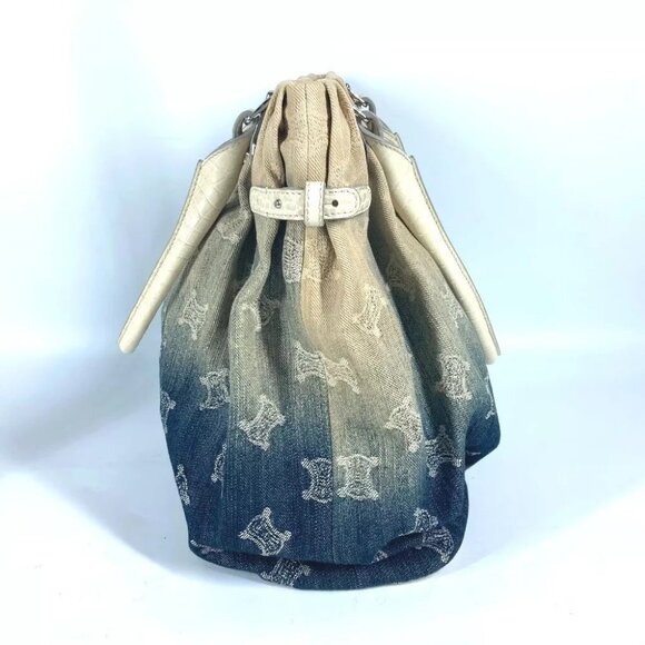 CELINE Macadam Logo Denim Gradient Bag Shoulder Bag Tote Bag - Picture 10 of 14
